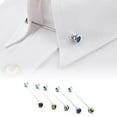 thumbnail image 1 of harmtty Men's Formal Shirt Collar Pin Rhinestone Bar Clasp Clip Barbell Lapel Stick,White, 1 of 7