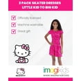 thumbnail image 2 of Hello Kitty Big Girls' 2-Pack Short Sleeve Skater Dresses Fuchsia Pink Kitty, 2 of 5