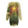 thumbnail image 7 of Christmas Dresses for Women Women's Sweatshirt Dress Long Sleeve Hoodies Dresses with Snowflake Christmas Tree Print for Casual Fall and Winter Wear,Army Green,L, 7 of 7