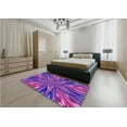 thumbnail image 5 of Ahgly Company Machine Washable Indoor Square Transitional Purple Daffodil Purple Area Rugs, 6' Square, 5 of 7