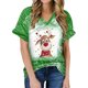 thumbnail image 1 of Camisetas de manga corta con cuello en V de alce de Navidad sueltas casuales para mujer Tops de mujer para hombre Pompotops hkajfhjk473265, 1 of 1