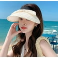 thumbnail image 3 of Sun Hats for Women, Visor Hats for Women with 1pc White Hat Clip, Beige Summer Adjustable Bow Empty Beach Hats Offers Excellent Sun Protection on Summer Days and Keep You Cool Forever, 3 of 7