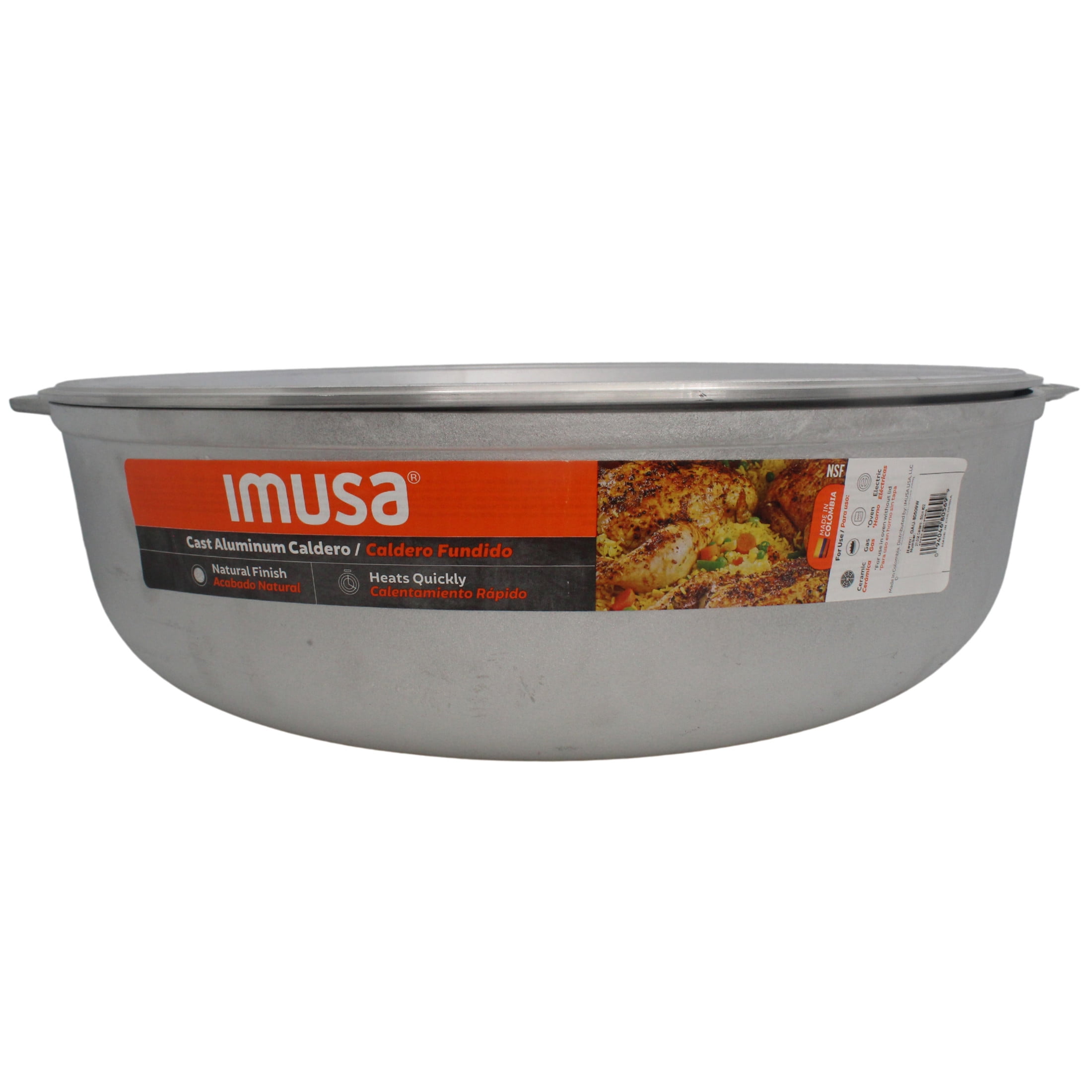 (2 pack) IMUSA 27qt Cast Aluminum Caldero - 50cm