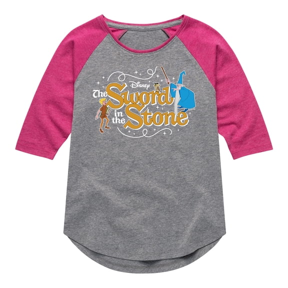 Disney - Sword In The Stone Character Group - Toddler & Youth Girls Raglan Graphic T-Shirt