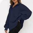 thumbnail image 4 of jjayotai Womens 2024 Fall Fashion Quarter Zip Sweatshirts, Half Zip Casual Long Sleeve Solid Color V Neck Pullover Tops, 4 of 7