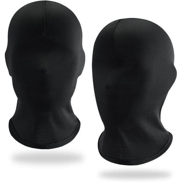 Halloween Full Face Mask, 2 Pieces Black Faceless Mask, Unisex Full Face Masks for Halloween/Carnival Costume Party, Breathable Mask for Outdoor Sports