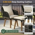 thumbnail image 5 of SEGMART 5 Piece Outdoor Wicker Patio Dining Set for Family, Resistant Elegance Modular Conversation Furniture w/2 Single rattan chair, Glass Table, 2 Ottomans, Removable Cushions, 250lbs, Grey, S6041, 5 of 10