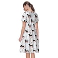 thumbnail image 2 of Bixox Robe d'Été à Manches Courtes pour Femmes Robe Ample Longueur Genou avec Poches-Dachshund Dog, 2 of 7