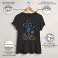 thumbnail image 3 of Women's Mickey & Friends Bright Neon Mickey Mouse Outline  Graphic Tee Black Small, 3 of 9