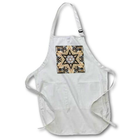 Architectural Star - 3dRose Architectural Star of David - Judaism star of David architecture design - Full Length Apron, 24 by 30-inch, White, With Pockets