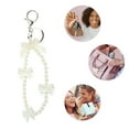 thumbnail image 3 of Unique Bargains 1 Pc Handbag Charms Keychains Faux Pearls Bow Bag Accessories White, 3 of 5