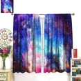 thumbnail image 3 of Galaxy Space Nebula Curtains Universe Planets Fantasy Starry Curtain with Rod Pocket for Bedroom Kitchen Home Decor Drapes Thermal Insulated Window Treatments 2 Panels Set 84x84in, 3 of 6