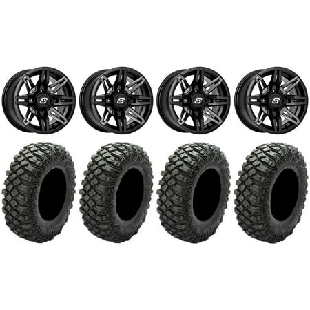 Sedona Rukus 14 Wheels Black +30mm 30 Crawler XR Tires Kawasaki Mule Pro FXT Sedona Rukus 14 Wheels Black +30mm 30 Crawler XR Tires Kawasaki Mule Pro FXT