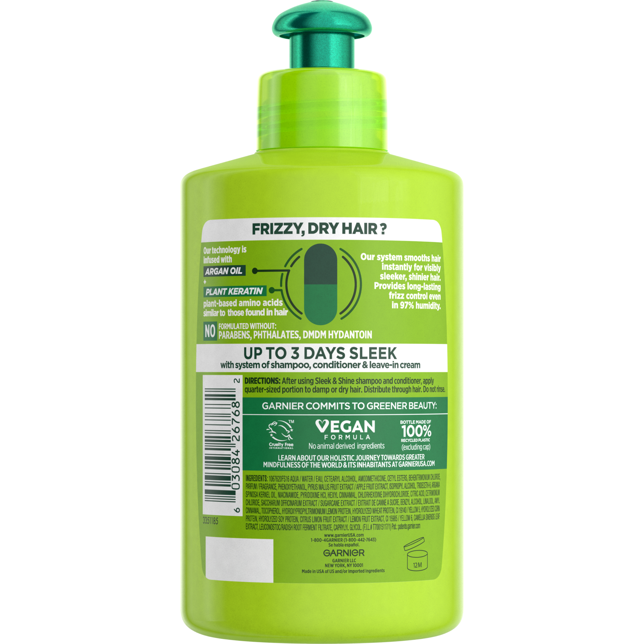 Garnier Fructis Sleek and Shine Leave In Conditioner with Argan Oil, 10.2 fl oz - image 3 of 9