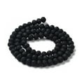 thumbnail image 3 of Glass Beads Strands Faceted Frosted Rondelle Black 10mm Hole: 1mm about 63~65pcs/strand 19.2~20 inch(48~50cm), 3 of 4