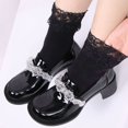 thumbnail image 6 of Womens Ruffle Socks Fancy Lace Trim Ankle Socks Breathable Super Soft Black 3 Pairs, 6 of 8