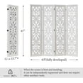 thumbnail image 6 of 5.6Ft Room Divider Folding Wood Classical Carved Partition Screen for Home Office Garden - 4 Panels (White), 6 of 8