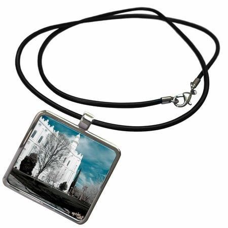Mormon Temple Charm 3dRose The St. George, Utah LDS Temple for the Church of Jesus Christ of Latter Day Saints in Cool Tones - Necklace with Pendant (ncl_47501_1) ()