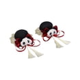 thumbnail image 4 of TISHITA 2Pcs Pinces à Cheveux Chinoises Panda Barrette Bowknot Décoratifs Pinces à Cheveux Pompon Rouge, 4 of 8
