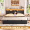 thumbnail image 7 of Homieasy King Upholstered Platform Bed with LED Lights and Storage, Black, 7 of 7
