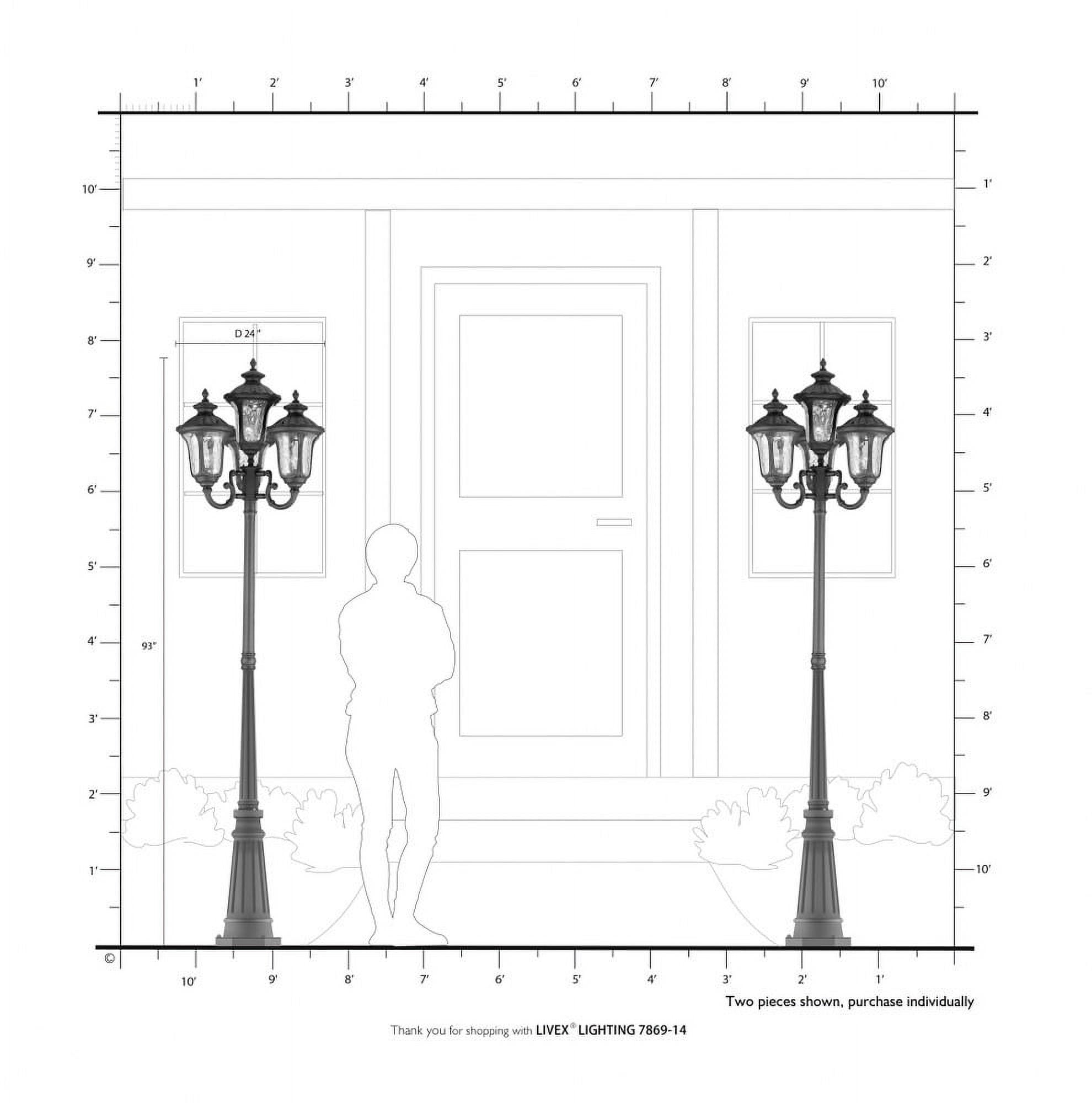 Livex Lighting - Oxford - 4 Light Outdoor Post Light in Style - 23 Inches wide