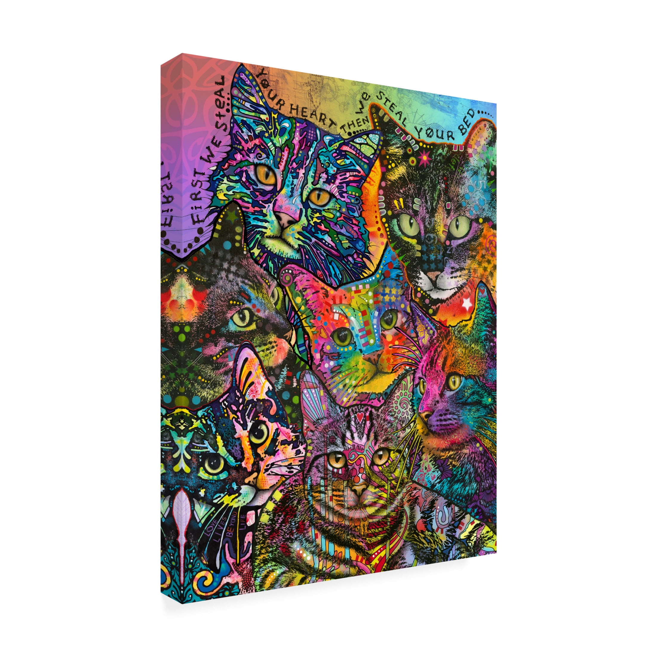 Canvas Wall Art - Dean Russo 'Bed Cats' Wall Art for Living Room, Bedroom, or Office Décor by Trademark Fine Art - 35 x 47 Inches