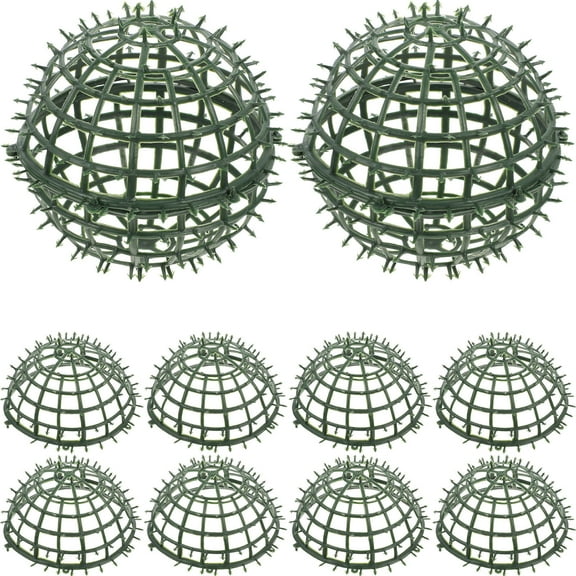 KAKOWELY 6Pcs Green Ball Frames For Flower Arranging Rack Wedding Supplies Home Decoration 5.9X5.9X5.9in
