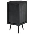 thumbnail image 3 of Corner Storage Cabinet with Tempered Glass, Adjustable Shelf, Freestanding Accent Corner Hutch Cabinet for Bathroom, Kitchen, Bedroom, Living Room, 3 of 7