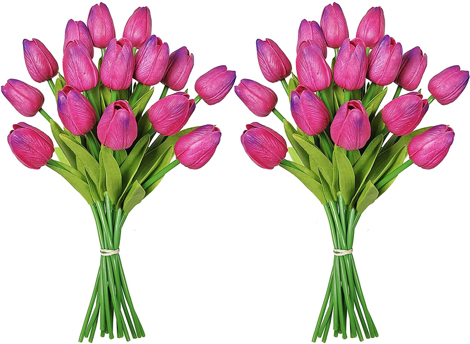 10pcs Artificial Tulips Flowers Real Touch Pink Tulips Fake Holland PU Tulip Bouquet Latex Flowers for Wedding Party Office Home Kitchen Decoration (Pink-10pcs)