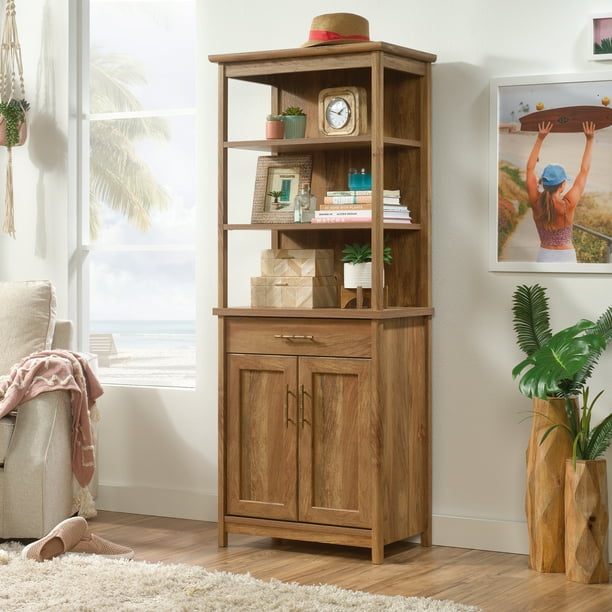 Sauder Coral Cape Bookcase With Doors, Sindoori Mango Finish Walmart