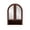 Brown, variant on Arched Cabinet with Mirrored Doors and Adjustable Shelves for Laundry Room, Bathroom, Kitchen - Black, 23.6W x 32.7H x 9.5D, MDF+Glass