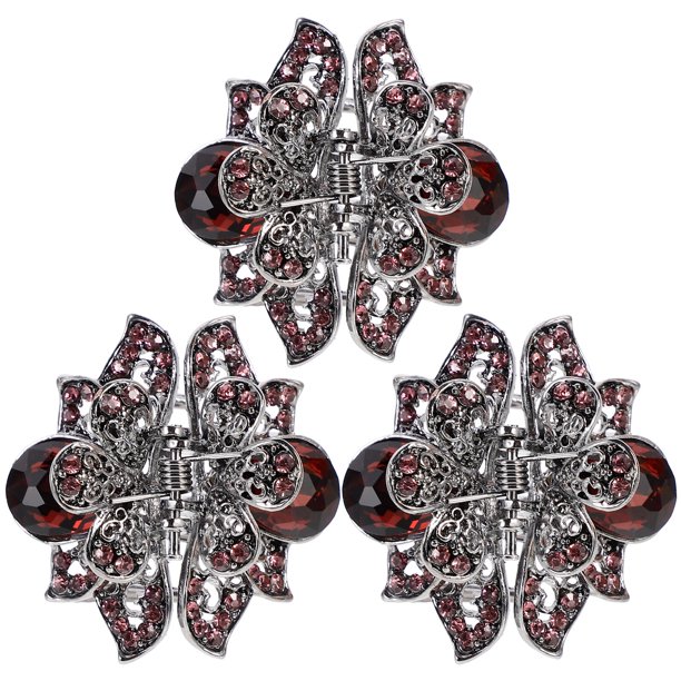 EeaseMX 3 pinzas para el pelo de aleación de zinc, decorativas, huecas