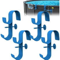 4Pcs Poolside Pool Leaf Skimmer Net Holder, Above Ground Pool Pole Hanger, Above Ground Pool Accessories,Adjustable Telescopic Pool Pole Hooks,Pool Brush Hanger Tool