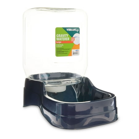 Vibrant Life Gravity Pet Waterer  Blue  Large for Dogs and Cats  2.5 Gallons