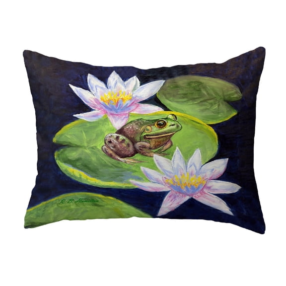 Betsy Drake Interiors Frog & Lily Small Noncorded Pillow 11x14