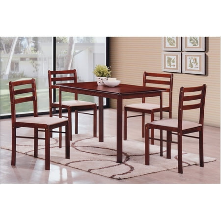 Mahogany Center Table - Hodedah Imports Starter 5 Piece Dining Table Set