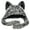 gray, variant on Gothic Punk Cat Ear Hat With Cross Chain Decoration Plush Warm Winter Cap For Alternative Women Y2K Festival