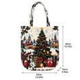 thumbnail image 4 of Christmas Tote Bag For Women, Reusable Quilted Shopping Tote With Reinforced Handles, Large Capacity Shopping Handbag Quilted Shoulder Carryall Vintage Christmas Tree Print, 4 of 7
