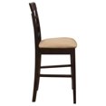 thumbnail image 6 of Cappuccino &amp; Beige Counter Stools (Set of 2) - 25" Seat, Mocha Fabric, Wood Frame, Dining Room, Transitional Style, Casual Kitchen Island Seating, 6 of 11