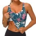 thumbnail image 3 of Picia Lilies Flowers Sports Bra for Women,Padded Strappy Sports Bras Medium Support Yoga Bra with Removable Cups,Running Yoga Bra-Large, 3 of 9