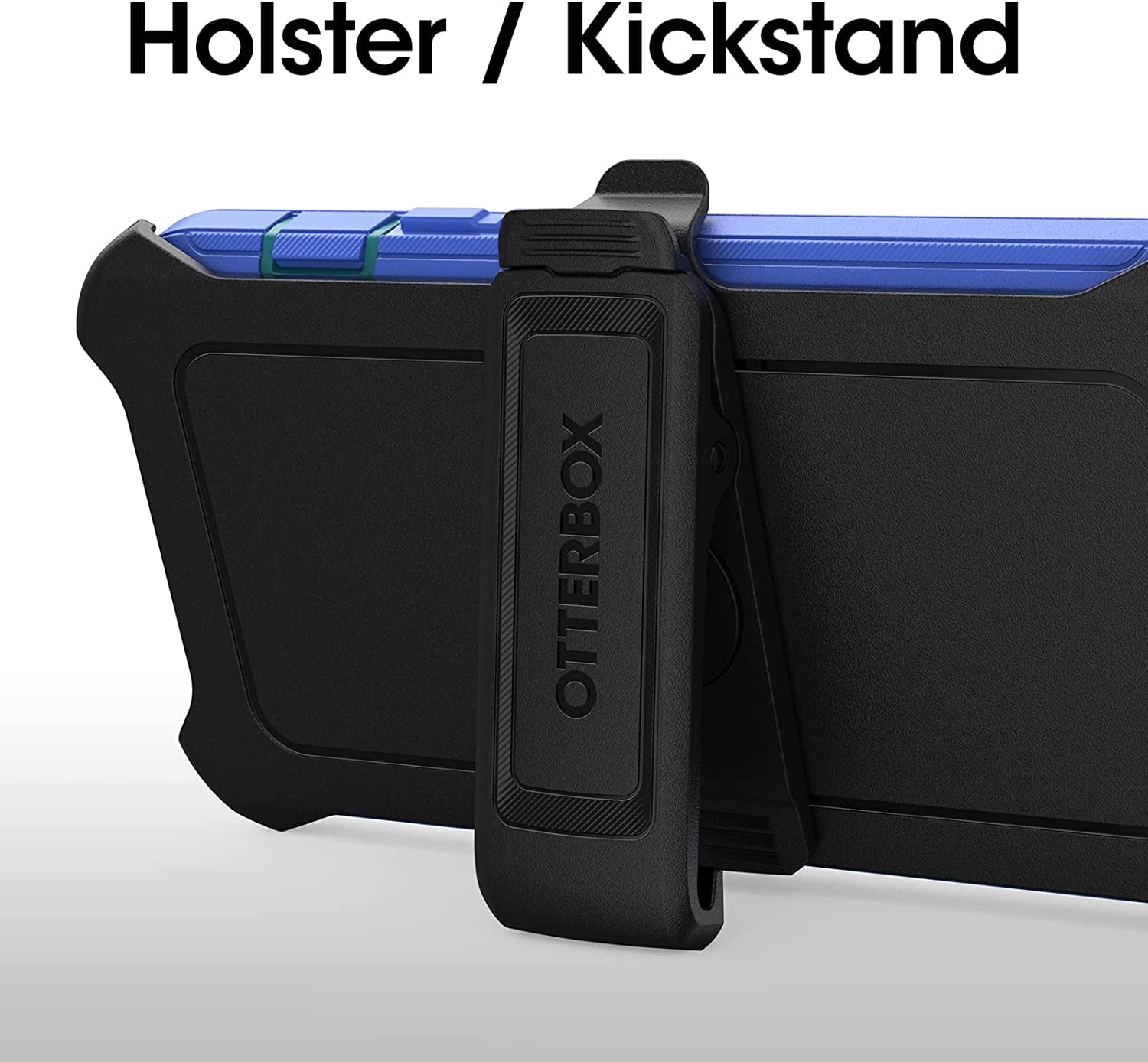 OtterBox Defender Rugged Carrying Case (Holster) Apple iPhone 14 Plus Smartphone, Rain Check (Blue)