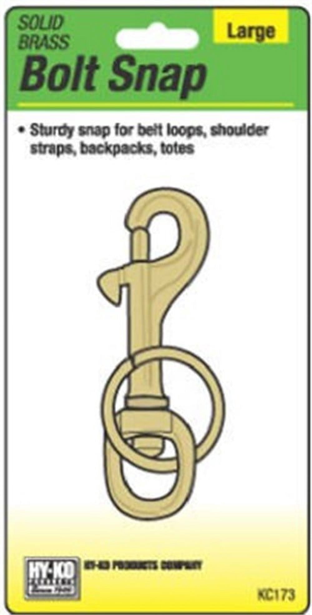 Hy-Ko KC Series Bolt Snap With Split Ring Key Chain, Large, Solid Brass