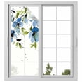 thumbnail image 2 of Blue Green Spring Floral Window Privacy Film, Weeping Botanical Summer Static Cling UV Sun Blocking Tint Film Heat Control Windows Films for Bedroom Bathroom, Window Stickers 23.6"x59", 2 of 8