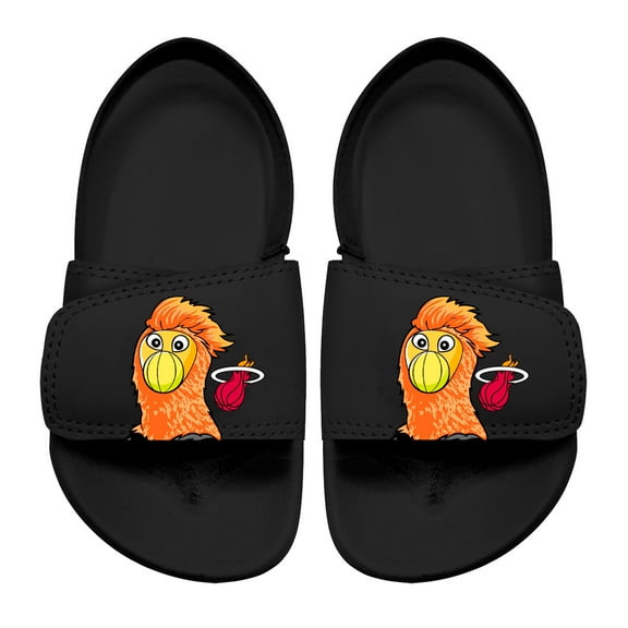 Toddler ISlide Black Miami Heat Mascot Slide Sandals