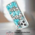 thumbnail image 6 of Case for Samsung Galaxy S26 3D Diamond Floral Butterfly Bling Stone Hybrid, Sparkly Rhinestone Gemstone Back Shockproof, XPM Phone Cover fit Samsung s26 [Blue], 6 of 9
