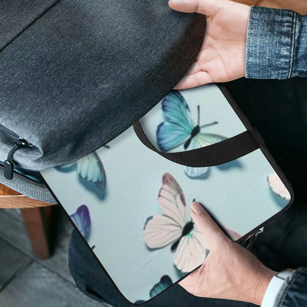 JRXY Butterflies Laptop Handle Bag Diving Fabric Soft Carrying Travel Case with Waterproof Exterior for Computer Protection 10inch