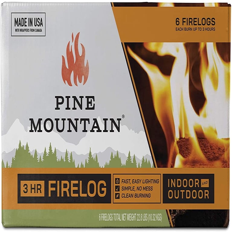 Pine Mountain Classic Traditional 3-Hour, 6 Logs Long Burning Firelog for  Campfire, Fireplace, Fire Pit, Indoor and Outdoor Use, time, 6 Piece -  Walmart.com
