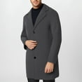 thumbnail image 5 of Homeyce Wool Blend Mid Long Trench Coat for Men Single/Double Breasted Lapel Overcoat Winter Trench Warm Soft Trench Coat Business Casual Classic Mid Long Jacket Overcoat,Gray XL, 5 of 5