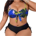 thumbnail image 2 of Traje de baño Tankini de moda para mujer, traje de baño de talla grande para mujer, traje de baño con tirantes estampados, traje de baño con tiras laterales, traje de baño dividido, traje de baño de d, 2 of 8