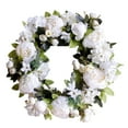 thumbnail image 2 of Travelwant Floral Wreath, Door Wreath, Artificial White Peony Wreath for Front Door , Front Door Decorations Wall Decor, 2 of 8